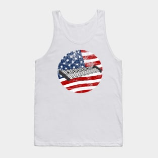 Xylophone USA Flag Xylophonist Percussionist Musician 4th July Tank Top